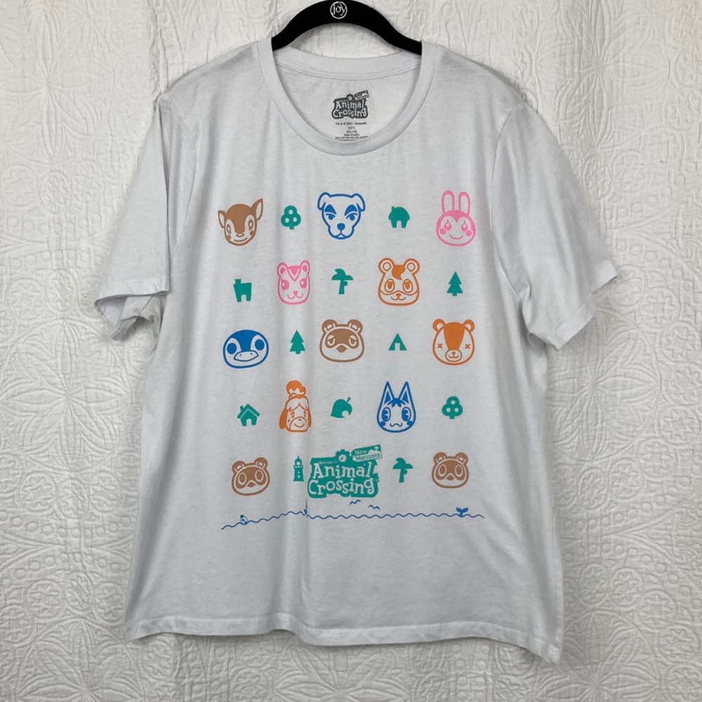 Nintendo Animal Crossing White Graphic T-shirt sz 2XL